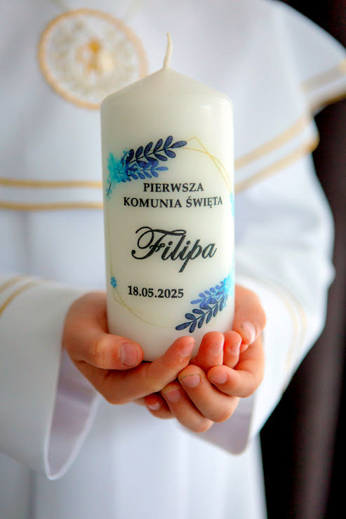 Świeca na stół/pamiątka KOMUNIA - wzór 37