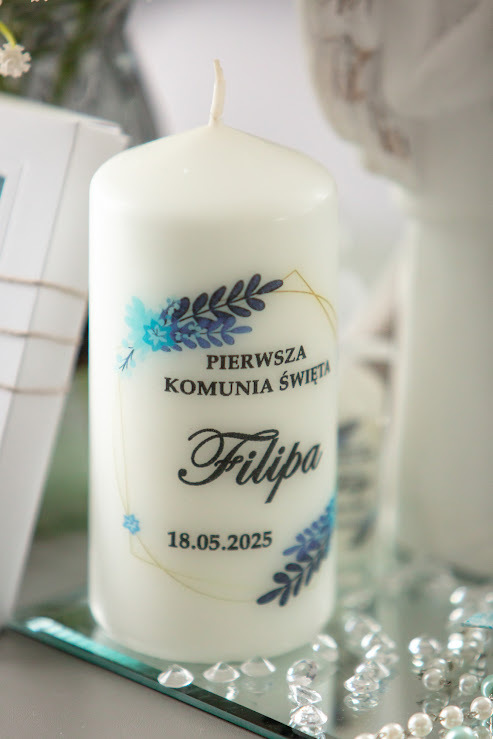 Świeca na stół/pamiątka KOMUNIA - wzór 37 (3)