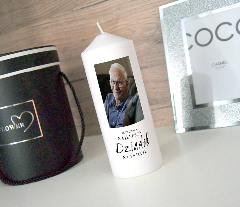 Świeca Dla Dziadków z własnym zdjęciem - wzór 1 (3)