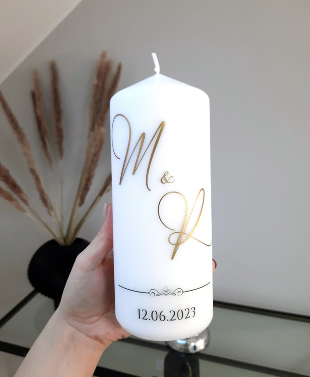 Świeca na stół WESELE - wzór 17