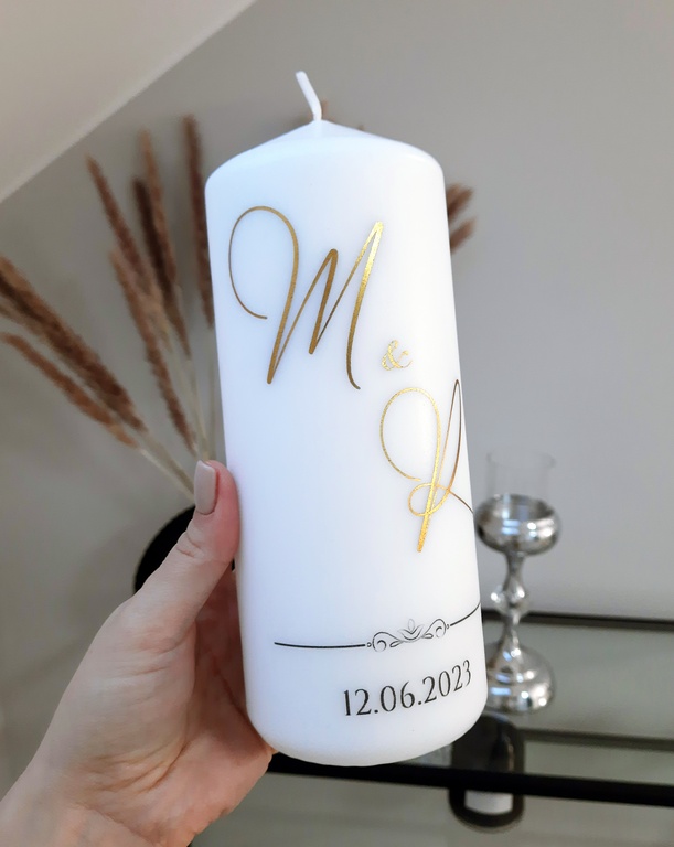 Świeca na stół WESELE - wzór 17 (5)